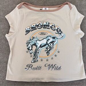 Ford Bronco Juniors Tee - Cream and Blue